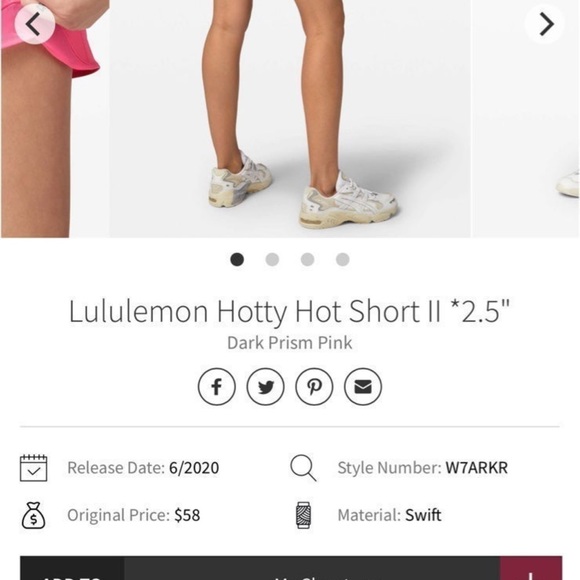 Lululemon Hotty Hot Short ll *2.5” Size 6 In Dark Prism Pink - Picture 9 of 10